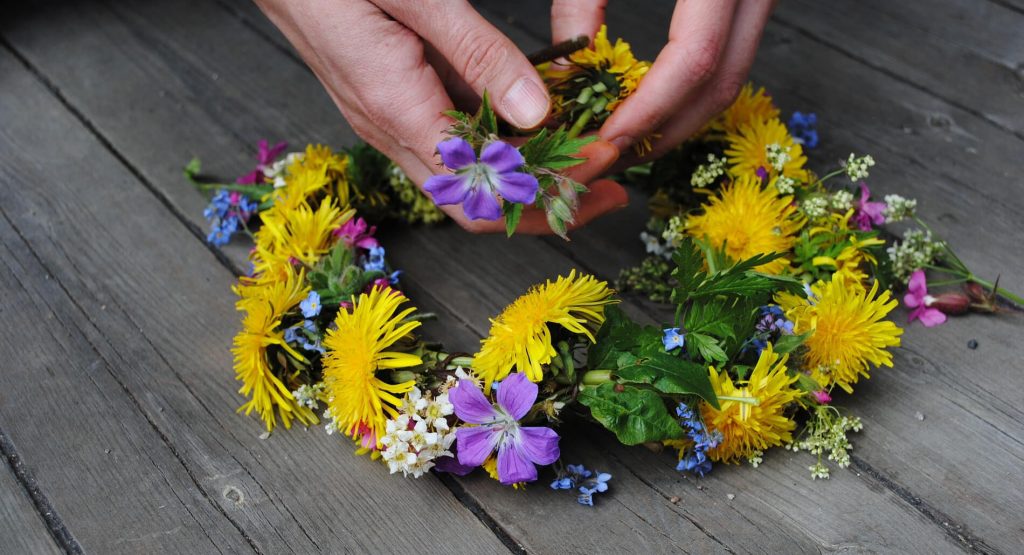 Blumenkranz für Midsommar