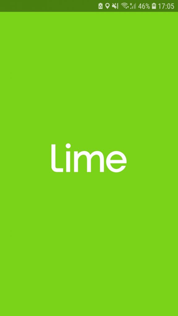 Startbildschirm der Lime App