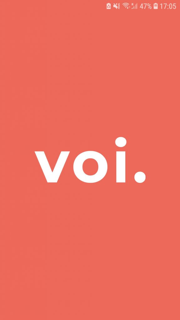 Startbildschirm der VOI App
