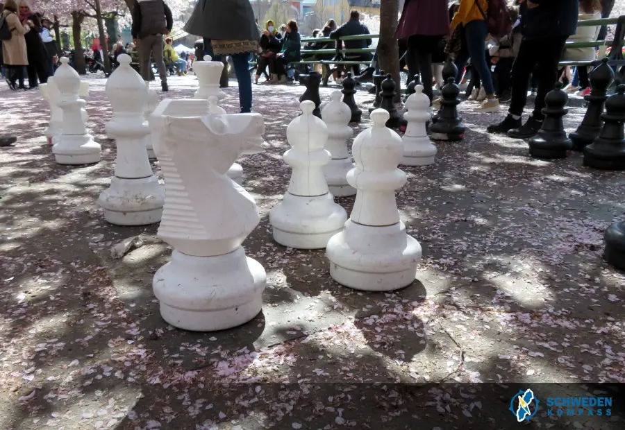 Schachfiguren im Kungsträdgården