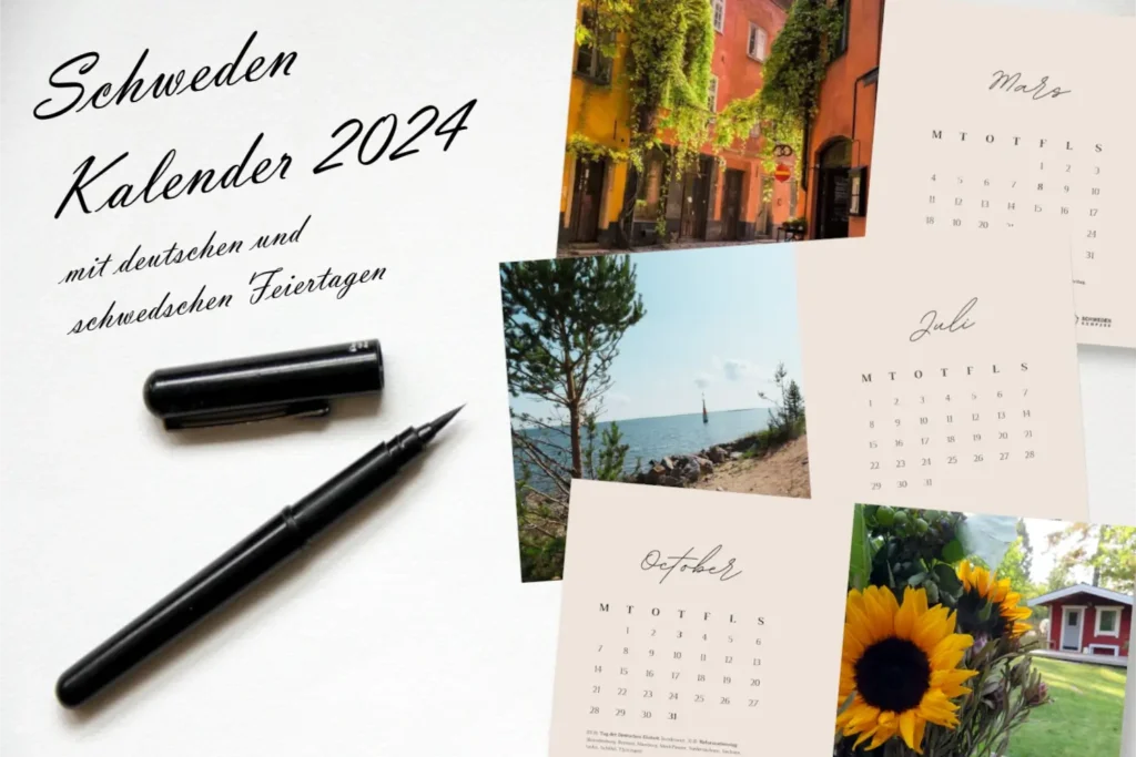 Teaserbild Kalender 2024 mit deutschen und schwedischen Feiertagen